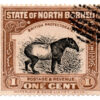 Malásia (Borneo) 1909 - STW-128 - 1909 -1911 Local Motifs - Mint Value is for Oval Bars Cancellations - Tapirus indicus (Selo usado)-0