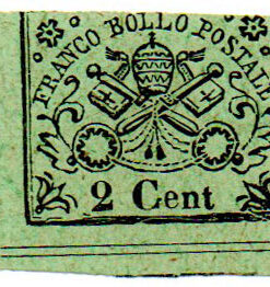 Vaticano - 1867 - Y-12 - 1867 Coat of Arms - Black Print on Colored Glazed Paper -0