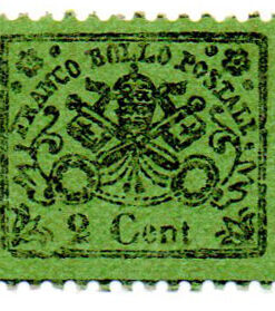 Vaticano - 1867 - Y-19 - 1867 Coat of Arms - Black Print on Colored Glazed Paper -0