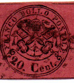 Vaticano - 1867 - Y-23 - 1867 Coat of Arms - Black Print on Colored Glazed Paper -0