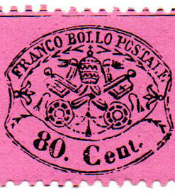 Vaticano - 1867 - Y-25 - 1867 Coat of Arms - Black Print on Colored Glazed Paper -0