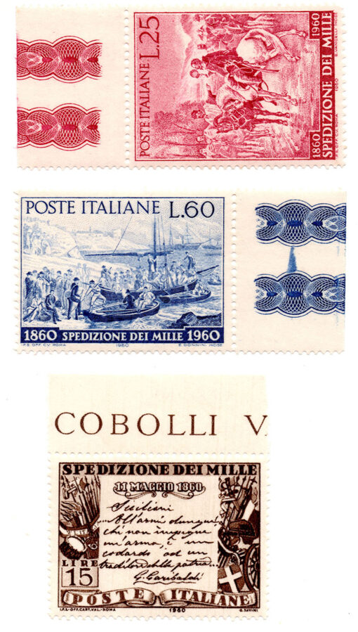 The 100th Anniversary of the Liberation of Southern Italy - 1960 - Série completa - 3 selos