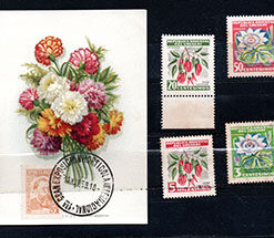Conjunto 5 selos - Flores - Uruguai/Argentina
