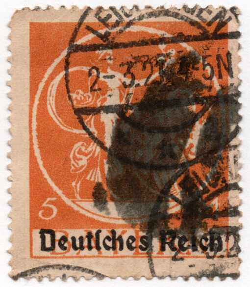 1920 - Selos do Bayern com impressão sobreposta "Deutsches Reich"