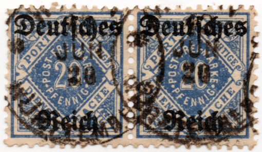 1920 - Selos de serviço governamental de 1920 de Württemberg com impressão sobreposta "Deutsches Reich"  (o par)