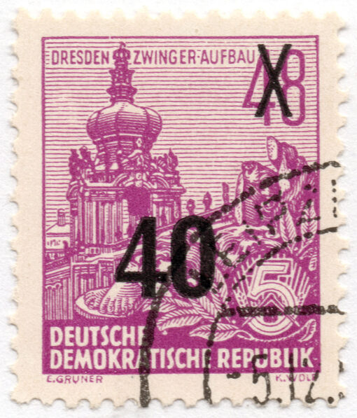 1954 - Dresden Zwinger - Aufbau - overprinted 40