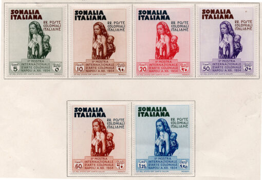 1934 - Somália Italiana - Série incompleta com 6 selos - Mulher com bebê às costas