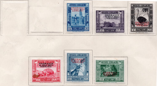 1934 - Somália Italiana - série incompleta com 6 selos