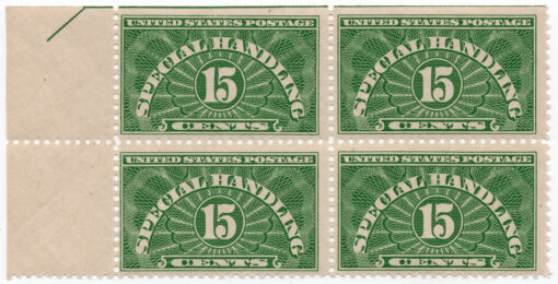 1925 - Selos manuseio especial - 15Cents - Quadra
