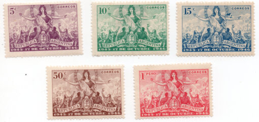 1946 - Aniversário da Revolução - 5 selos