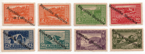 1925 - Selos Nº STW 113-119 com impressão sobreposta diferente - Série completa com 8 selos