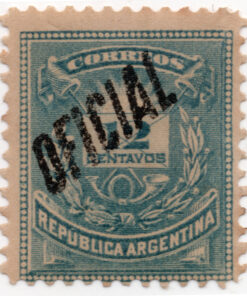 1884 - Selo postal de 1882 (STW-46) com impressão "OFICIAL" diagonalmente em preto