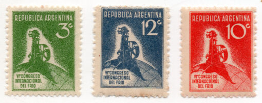 1932 - 6º Congresso Internacional de Refrigeração - Conjunto 3 selos (série completa)