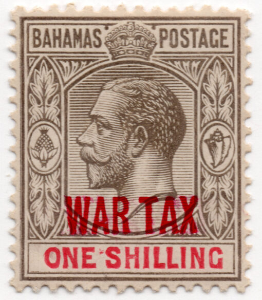 1918 - Rei George V - Edições anteriores com impressão sobreposta de "WAR TAX"