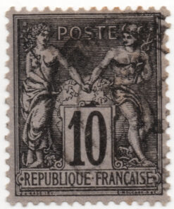 1877 -1900 Pax e Mercur – Novos Valores. Tipo II: "N" em "INV" Abaixo de "U" em "REPUBLIQUE"