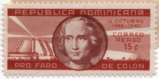 1940 - Correio Aéreo  - Descoberta da América e Farol Memorial de Colombo - Inscrito "PRO FARO DE COLON"