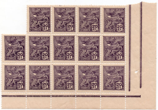 1931 - Vovó (Aviação) - filigrana cruzeiro K - (Bloco com 15)