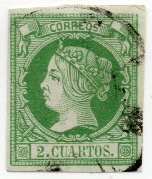 1860 - Rainha Isabella II - Papel Colorido