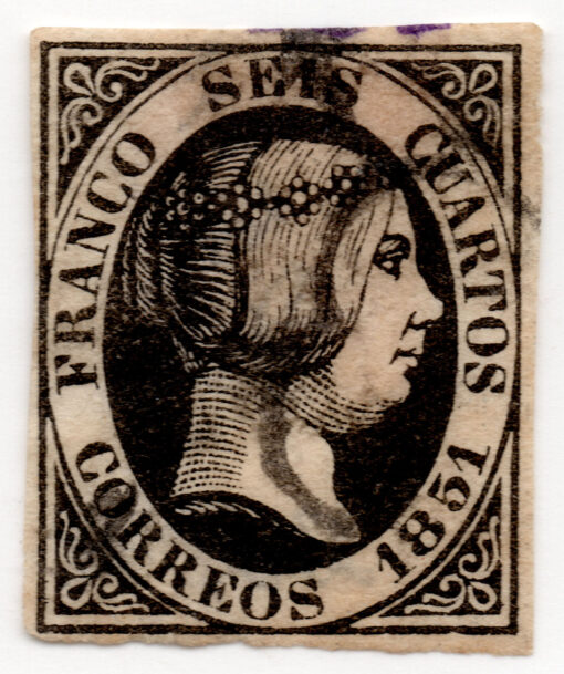 1851 - Rainha Isabella II - Olhando para a Direita
