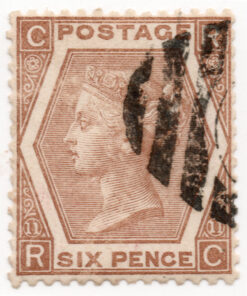 1872 - Rainha Vitória - Números de controle brancos nos cantos