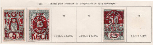 1920 - Conjunto 3 selos de 1919 sobretaxados - para jornais