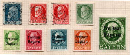 Conjunto 9 selos Alemanha - Bayern