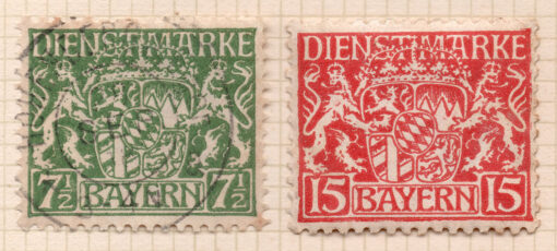 1916-1920 - Conjunto 2 selos Alemanha - Bayern