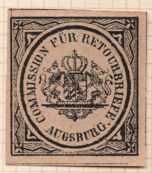 1865 - Comissão para as cartas de retorno Augsburg, Munchen & Wurzburg