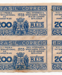 1935 - Oitava Feira Internacional de Amostras Rio de Janeiro/RJ - (Variedade s/perfuração - quadra)