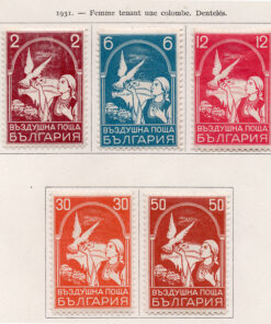 1931 - Mulher com um pombo correio - 7 selos - série completa