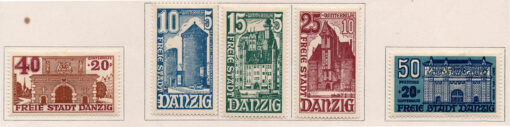 1936 - Selos de beneficência inverno - Monumentos de Danzig - (Série completa - 5 selos)