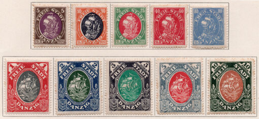 1920 - Série completa Navio Mercante Armado - 10 selos