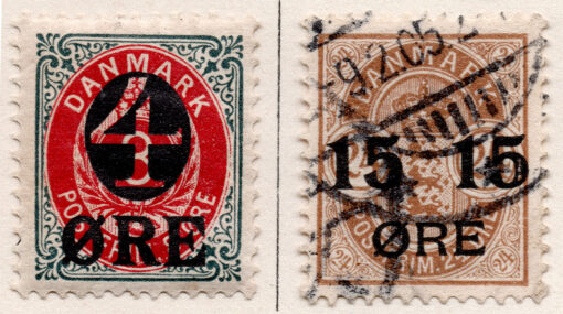 1904 Conjunto 2 selos - Emblema Real de 1875 - sobretachados