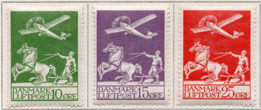 1925-1932 Conjunto 3 selos - Série Avião e lavrador - (série incompleta)