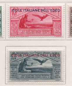 1930 - Selos aéreos da Itália, de 1930 (Virgílio) nº 325-328 em cores diferentes com impressão sobreposta "ISOLE ITALIANE DELL EGEO"  em uma linha - (Série completa - 4 selos) 