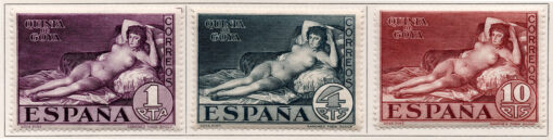 1930 - Pintura de Goya - "La maja desnuda" - (Conjunto - 3 selos)