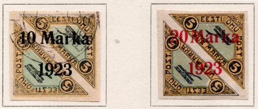 1923 - Biplano - Pares de novos valores do STW Nº 30 com sobreimpressão - novos valores (Conjunto 2 pares de selos)