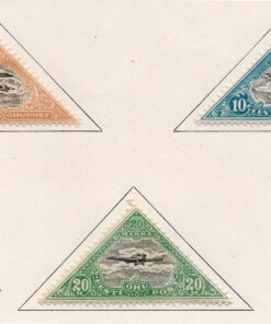 1924 - Biplano - formato triangular - cores diversas (Conjunto 5 selos)