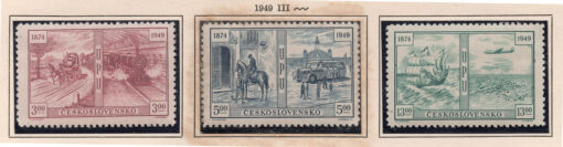 1949 - 75º Aniversário da União Postal Universal (UPU) - (Série completa - 3 selos)