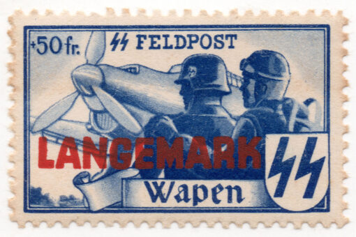 1941 - Soldados aviadores / avião (com impressão sobreposta "Langemark")