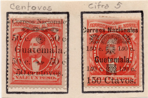 1886 - Presidente Justo Ruffino Barrios  (Conjunto 2 selos)