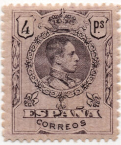1909 -1917 Rei Alfonso XIII - Números de controle azuis na parte de trás