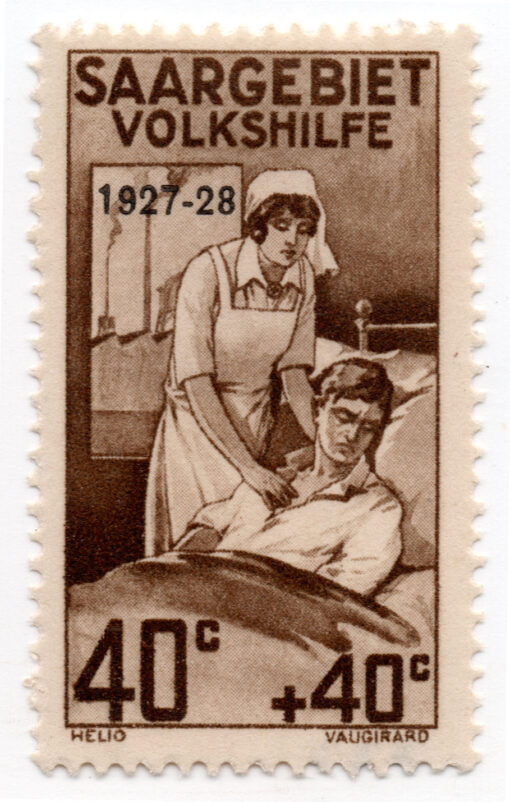 1927 - Charity Stamps - No. 104 Overprinted "1927-28"