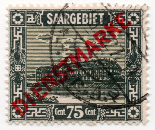 1927 - Saargebiet Postage Stamp No. 91 Overprinted "DIENSTMARKE" (Official)