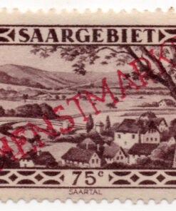 1927 - Saargebiet Postage Stamp No.114 Overprinted "DIENSTMARKE" at a 32 Degree Angle (Official)