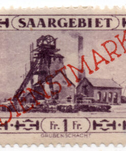 1927 - Saargebiet Postage Stamp No.115 Overprinted "DIENSTMARKE" at a 32 Degree Angle (Official)