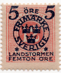1917 - Terriorial Defence - Overprinted "LANDSTORMEN" & Surcharged