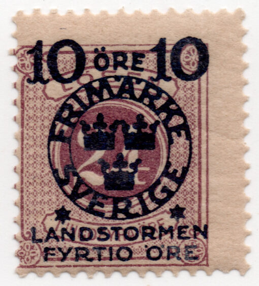 1917 - Terriorial Defence - Overprinted "LANDSTORMEN" & Surcharged