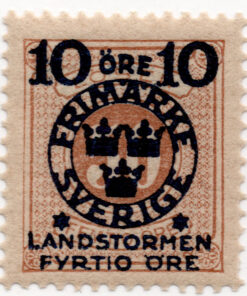 1917 - Terriorial Defence - Overprinted "LANDSTORMEN" & Surcharged