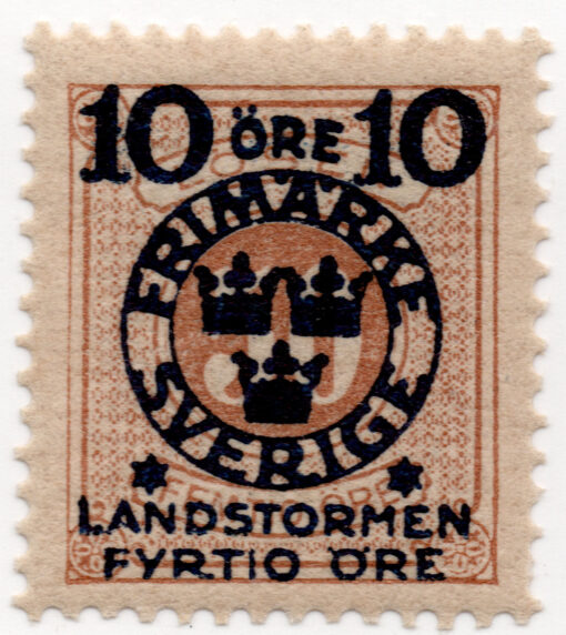 1917 - Terriorial Defence - Overprinted "LANDSTORMEN" & Surcharged